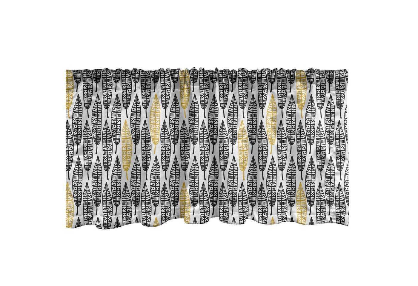Scheibengardine »Vorhang Volant für Küche Schlafzimmer Dekor mit Stangentasche«, Abakuhaus, Feder Style Art Tribal von Abakuhaus