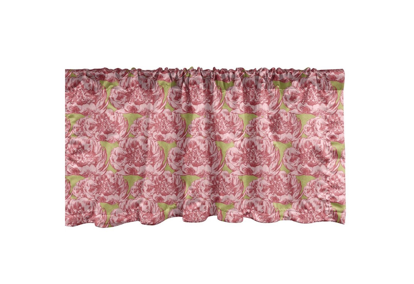 Scheibengardine »Vorhang Volant für Küche Schlafzimmer Dekor mit Stangentasche«, Abakuhaus, Frühling Vintage Hunde-Rose Blooming von Abakuhaus