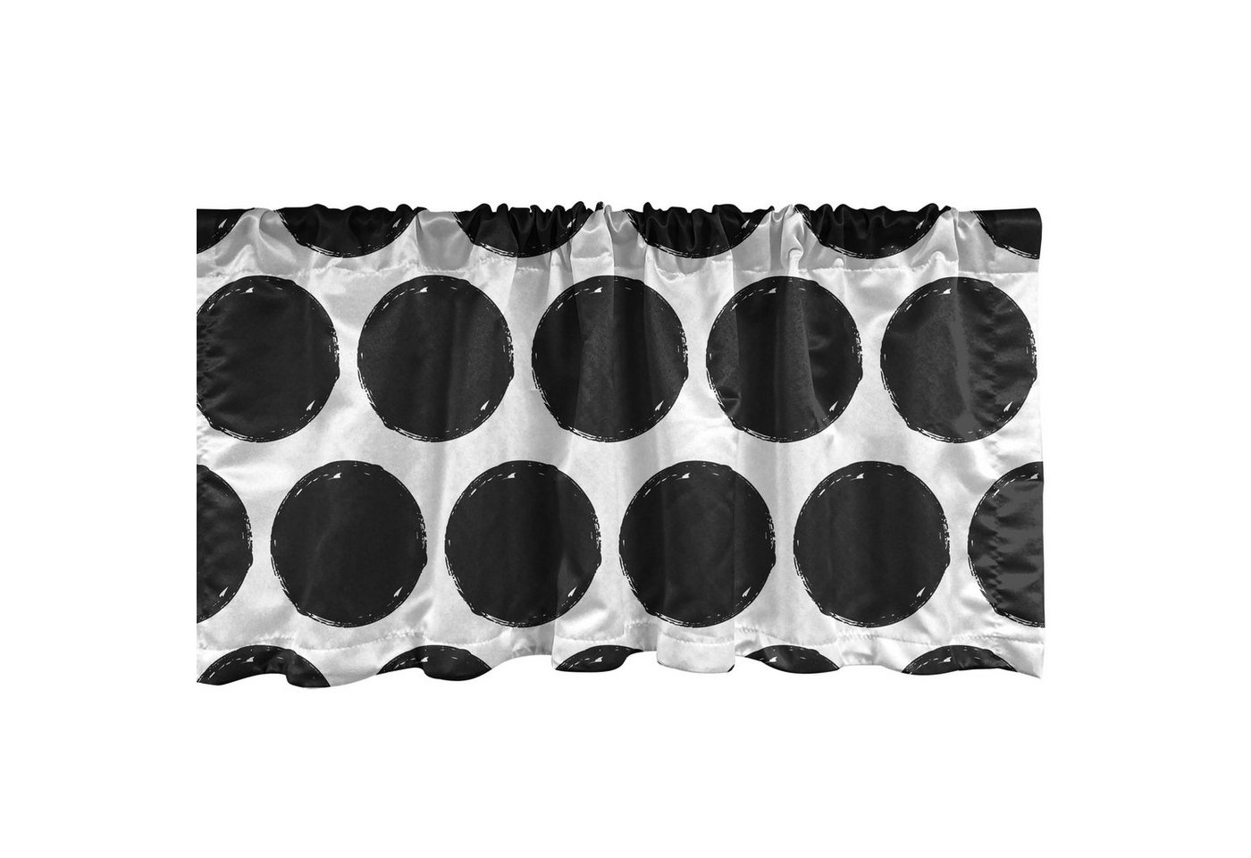 Scheibengardine Vorhang Volant für Küche Schlafzimmer Dekor mit Stangentasche, Abakuhaus, Microfaser, Kreise Grungy Runde Formen von Abakuhaus