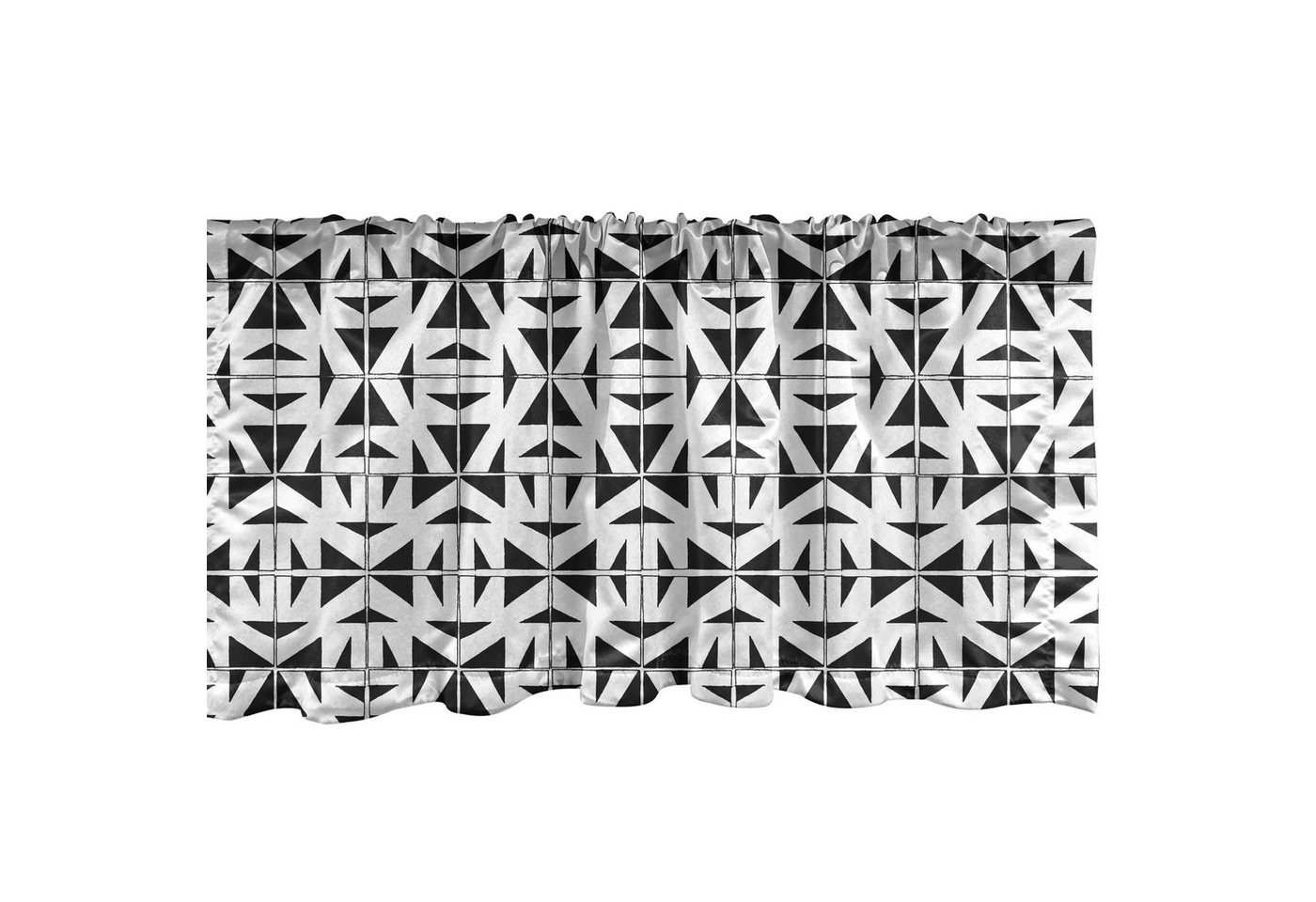 Abakuhaus Scheibengardine Vorhang Volant für Küche Schlafzimmer Dekor mit Stangentasche, Microfaser, Modern Monochrome Stripes Squares von Abakuhaus