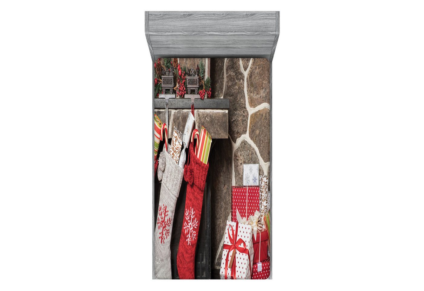 Abakuhaus Spannbettlaken Soft Dekorativer Stoff Bettwäsche Rund-um Elastischer Gummizug, Kamin Strümpfe und Geschenkboxen Abakuhaus Spannbettlaken Soft Dekorativer Stoff Bettwäsche Rund-um Elastischer Gummizug, Kamin Strümpfe und Geschenkboxen von Abakuhaus