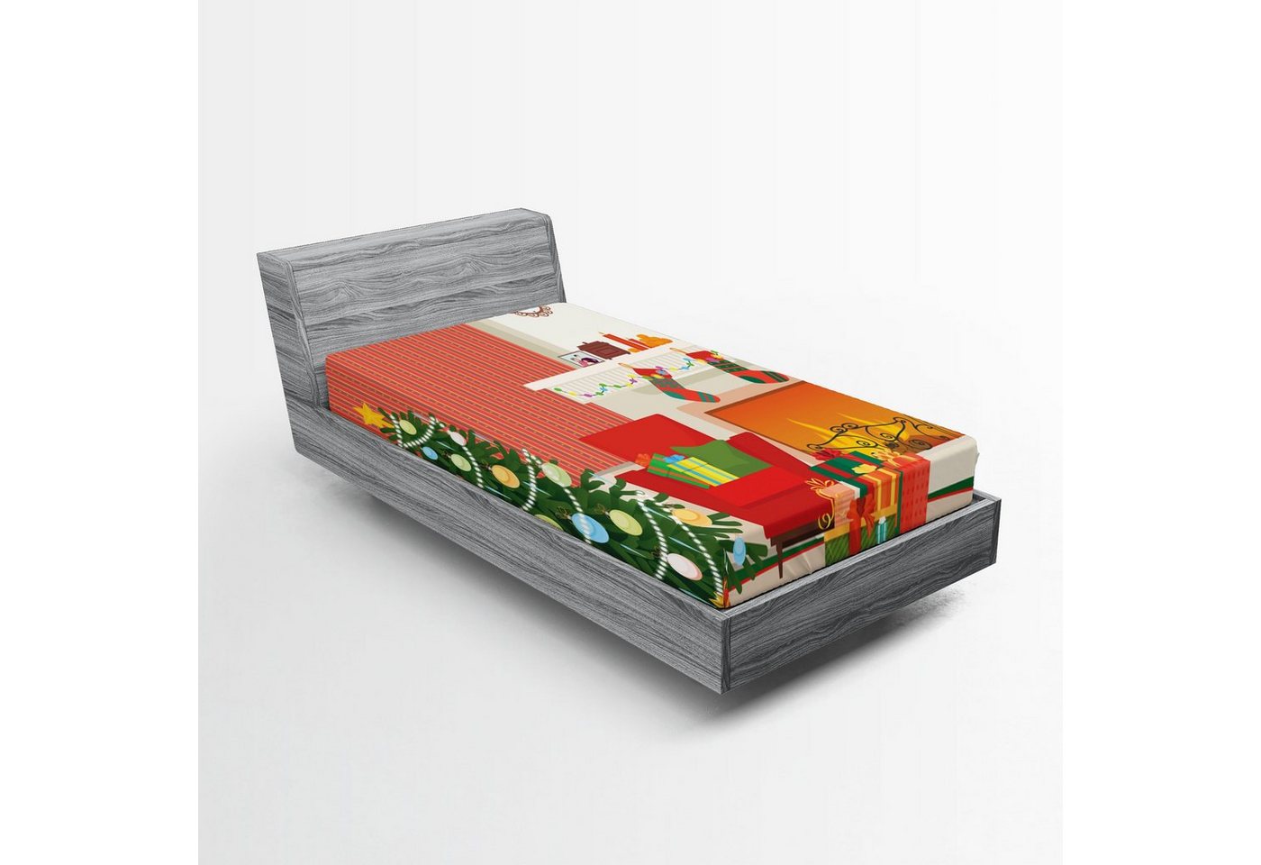 Abakuhaus Spannbettlaken Soft Dekorativer Stoff Bettwäsche Rund-um Elastischer Gummizug, Kamin Weihnachten Wesentliche Zimmer Abakuhaus Spannbettlaken Soft Dekorativer Stoff Bettwäsche Rund-um Elastischer Gummizug, Kamin Weihnachten Wesentliche Zimmer von Abakuhaus