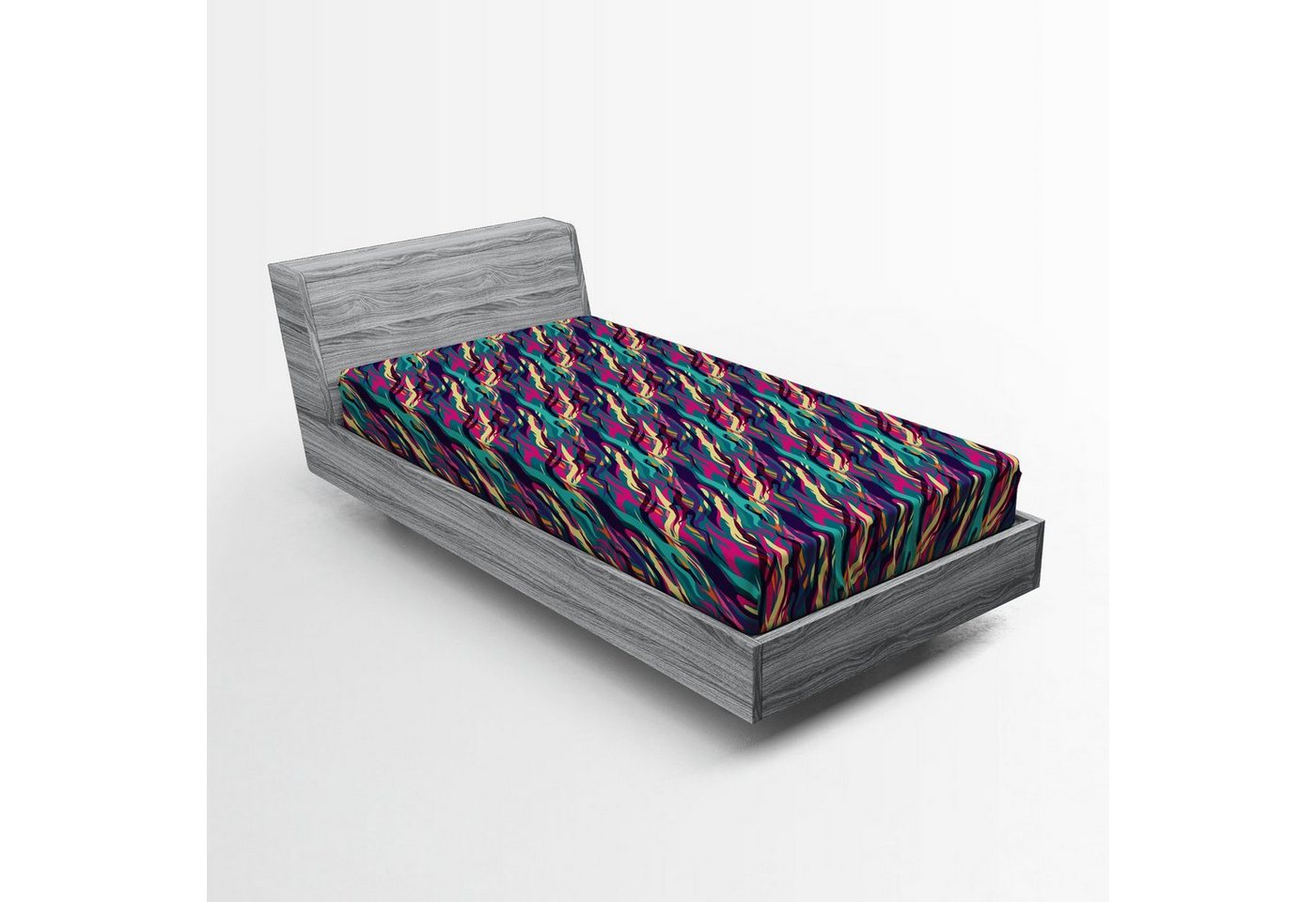 Abakuhaus Spannbettlaken Soft Dekorativer Stoff Bettwäsche Rund-um Elastischer Gummizug, Abstrakt Wellenförmige Diagonal Blick Stripes Abakuhaus Spannbettlaken Soft Dekorativer Stoff Bettwäsche Rund-um Elastischer Gummizug, Abstrakt Wellenförmige Diagonal Blick Stripes von Abakuhaus
