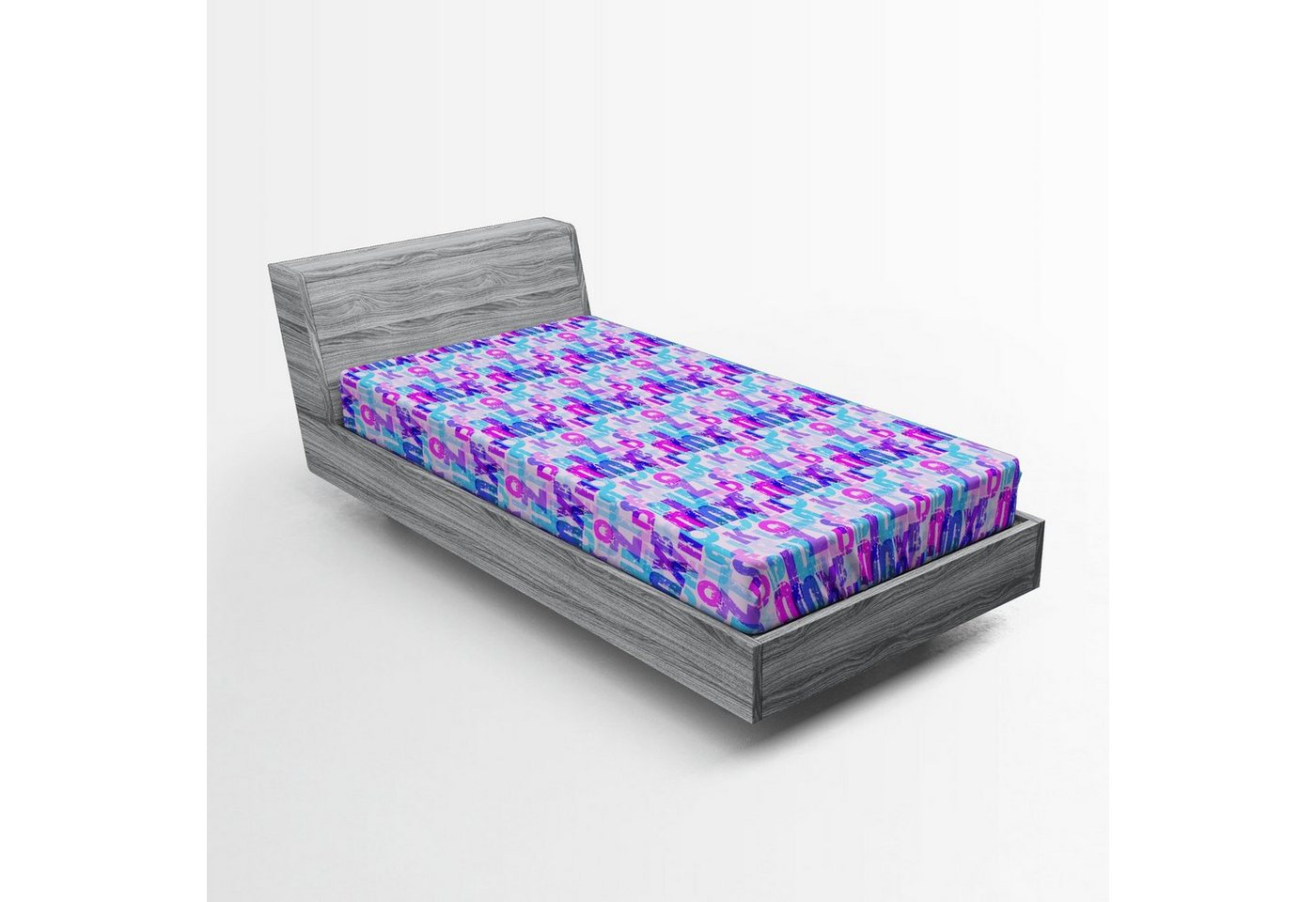 Abakuhaus Spannbettlaken Soft Dekorativer Stoff Bettwäsche Rund-um Elastischer Gummizug, Alphabet Energetische ABC Silhouetten Abakuhaus Spannbettlaken Soft Dekorativer Stoff Bettwäsche Rund-um Elastischer Gummizug, Alphabet Energetische ABC Silhouetten von Abakuhaus