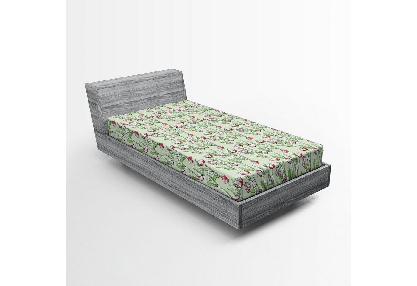 Abakuhaus Spannbettlaken Soft Dekorativer Stoff Bettwäsche Rund-um Elastischer Gummizug, Botanisch Abstrakte Tulpen Muster Abakuhaus Spannbettlaken Soft Dekorativer Stoff Bettwäsche Rund-um Elastischer Gummizug, Botanisch Abstrakte Tulpen Muster von Abakuhaus