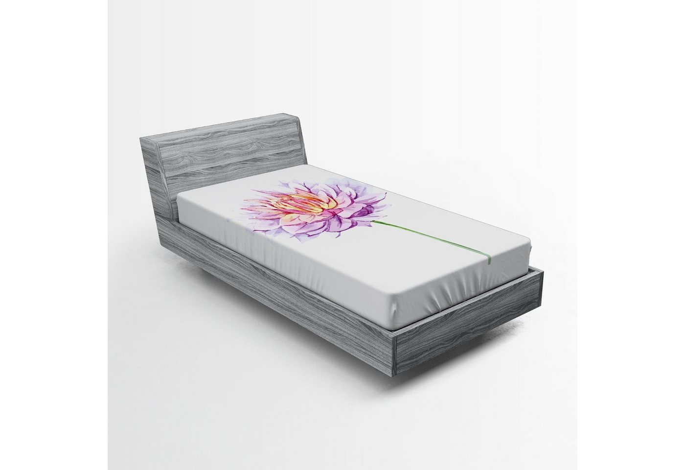 Abakuhaus Spannbettlaken Soft Dekorativer Stoff Bettwäsche Rund-um Elastischer Gummizug, Dahlie Aquarell-Blumen-Pastellkunst Abakuhaus Spannbettlaken Soft Dekorativer Stoff Bettwäsche Rund-um Elastischer Gummizug, Dahlie Aquarell-Blumen-Pastellkunst von Abakuhaus