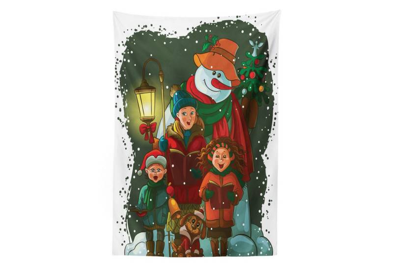 Abakuhaus Wandteppich Wohnzimmer Schlafzimmer Wandtuch Seidiges Satin Wandteppich, rechteckig, Schneemann Weihnachtscarolers Singen Abakuhaus Wandteppich Wohnzimmer Schlafzimmer Wandtuch Seidiges Satin Wandteppich, rechteckig, Schneemann Weihnachtscarolers Singen von Abakuhaus