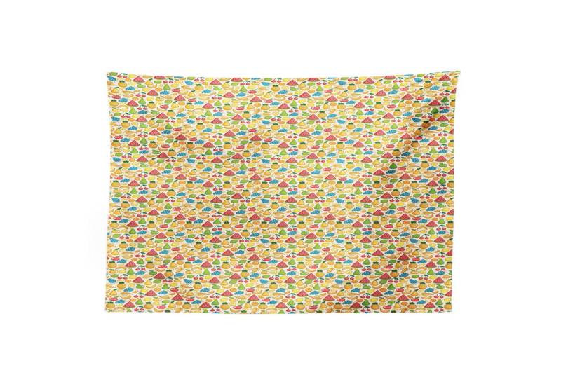 Abakuhaus Wandteppich Wohnzimmer Schlafzimmer Wandtuch Seidiges Satin Wandteppich, rechteckig, Obst Doodle Juicy Fruits Natur von Abakuhaus