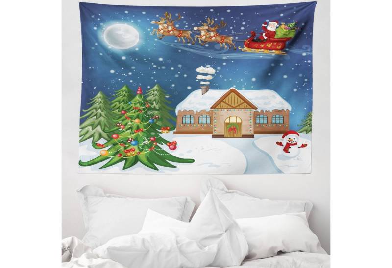 Wandteppich aus Weiches Mikrofaser Stoff Für das Wohn und Schlafzimmer, Abakuhaus, rechteckig, Weihnachten Sankt mit Rudolf von Abakuhaus