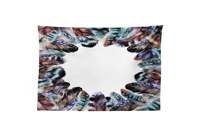 Abakuhaus Wandteppich aus Weiches Mikrofaser Stoff Für das Wohn und Schlafzimmer, rechteckig, Boho Vogelfedern Kreis Kunst Abakuhaus Wandteppich aus Weiches Mikrofaser Stoff Für das Wohn und Schlafzimmer, rechteckig, Boho Vogelfedern Kreis Kunst von Abakuhaus