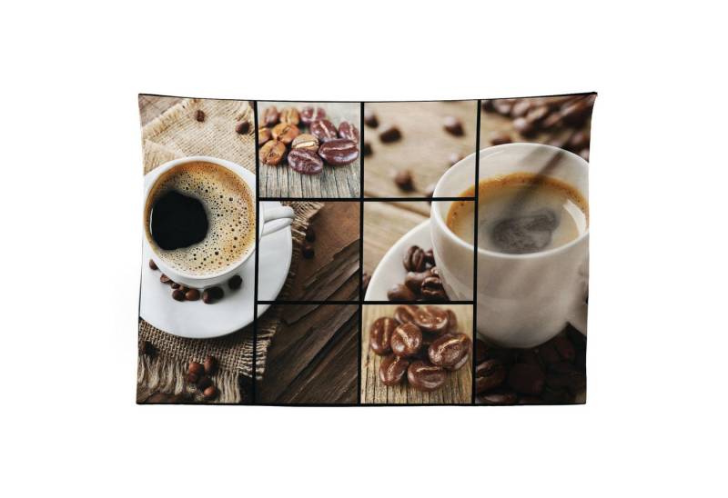 Abakuhaus Wandteppich aus Weiches Mikrofaser Stoff Für das Wohn und Schlafzimmer, rechteckig, Braun Kaffeetassen Holz Tisch von Abakuhaus