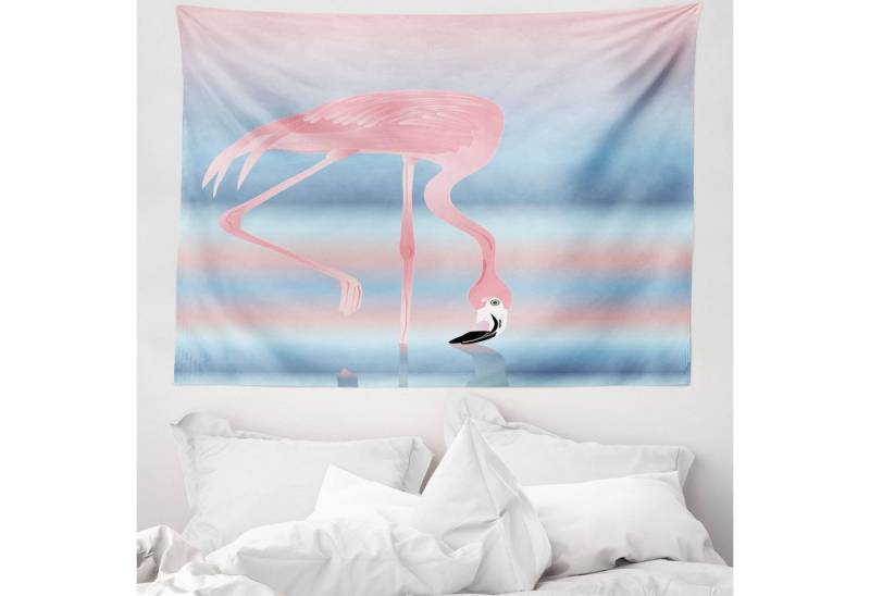 Wandteppich aus Weiches Mikrofaser Stoff Für das Wohn und Schlafzimmer, Abakuhaus, rechteckig, Flamingo Vögel in Love See von Abakuhaus