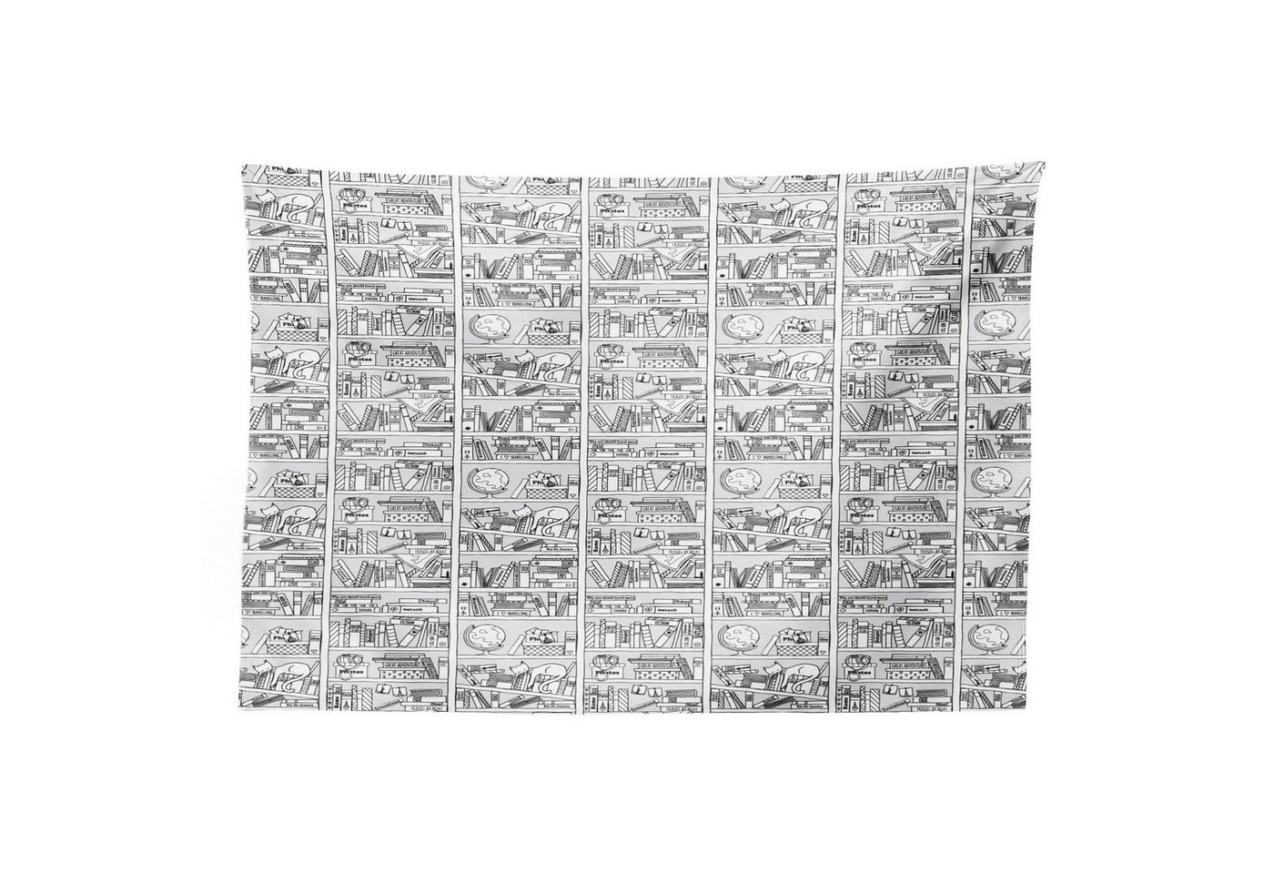 Abakuhaus Wandteppich aus Weiches Mikrofaser Stoff Für das Wohn und Schlafzimmer, rechteckig, Gekritzel Bücherregal mit Sketchy Abakuhaus Wandteppich aus Weiches Mikrofaser Stoff Für das Wohn und Schlafzimmer, rechteckig, Gekritzel Bücherregal mit Sketchy von Abakuhaus