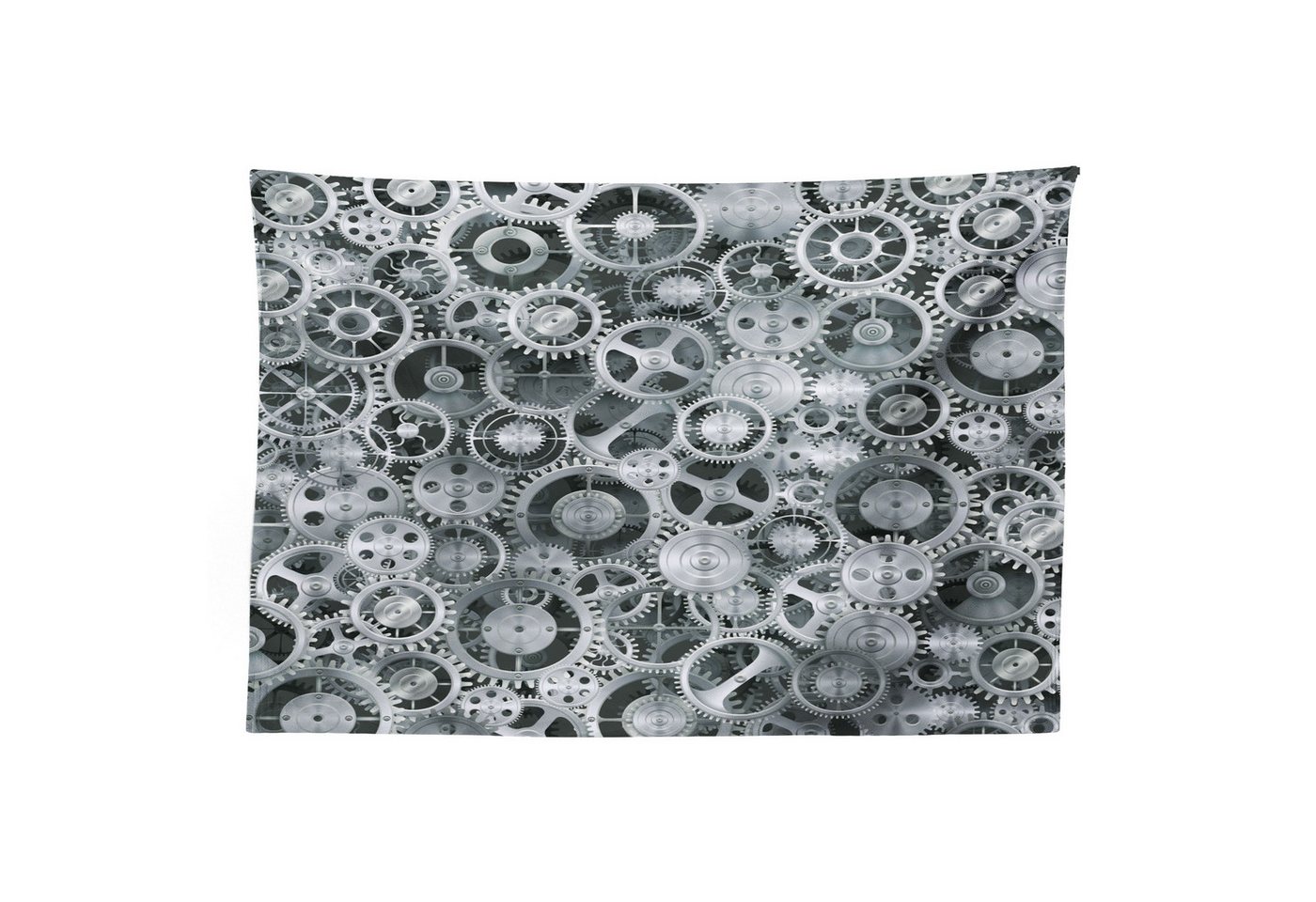 Abakuhaus Wandteppich aus Weiches Mikrofaser Stoff Für das Wohn und Schlafzimmer, rechteckig, Grau Uhr Techno Pattern von Abakuhaus