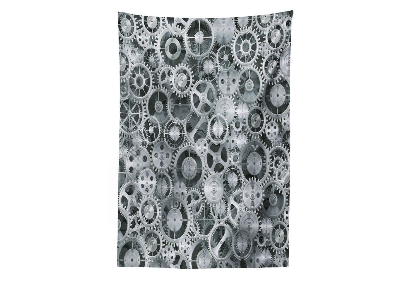 Abakuhaus Wandteppich aus Weiches Mikrofaser Stoff Für das Wohn und Schlafzimmer, rechteckig, Grau Uhr Techno Pattern von Abakuhaus