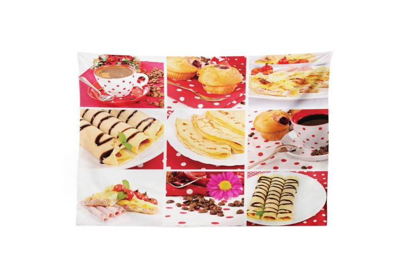 Abakuhaus Wandteppich aus Weiches Mikrofaser Stoff Für das Wohn und Schlafzimmer, rechteckig, Kaffee Bäckerei Collage Foto von Abakuhaus