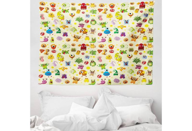 Abakuhaus Wandteppich aus Weiches Mikrofaser Stoff Für das Wohn und Schlafzimmer, rechteckig, Monster Cartoon-Monster Abakuhaus Wandteppich aus Weiches Mikrofaser Stoff Für das Wohn und Schlafzimmer, rechteckig, Monster Cartoon-Monster von Abakuhaus
