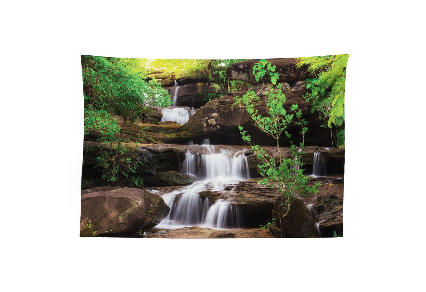 Abakuhaus Wandteppich aus Weiches Mikrofaser Stoff Für das Wohn und Schlafzimmer, rechteckig, Natur Rock Treppe in Wasserfall Abakuhaus Wandteppich aus Weiches Mikrofaser Stoff Für das Wohn und Schlafzimmer, rechteckig, Natur Rock Treppe in Wasserfall von Abakuhaus