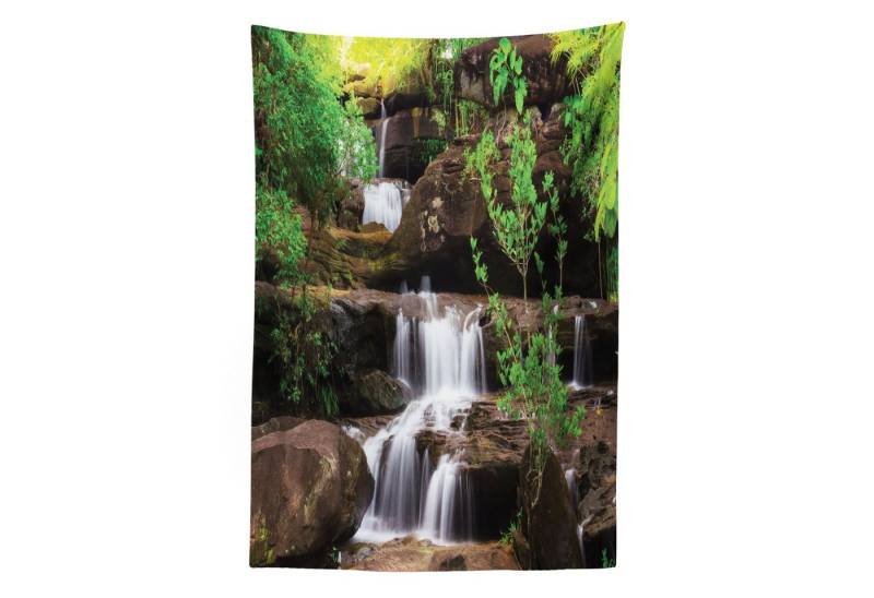 Abakuhaus Wandteppich aus Weiches Mikrofaser Stoff Für das Wohn und Schlafzimmer, rechteckig, Natur Rock Treppe in Wasserfall von Abakuhaus