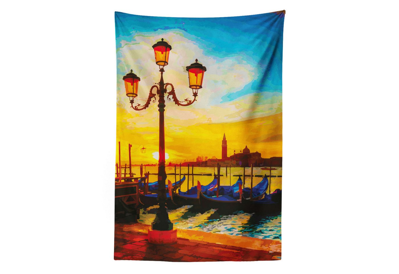 Abakuhaus Wandteppich aus Weiches Mikrofaser Stoff Für das Wohn und Schlafzimmer, rechteckig, Venedig Antike Laterne Gondeln Abakuhaus Wandteppich aus Weiches Mikrofaser Stoff Für das Wohn und Schlafzimmer, rechteckig, Venedig Antike Laterne Gondeln von Abakuhaus