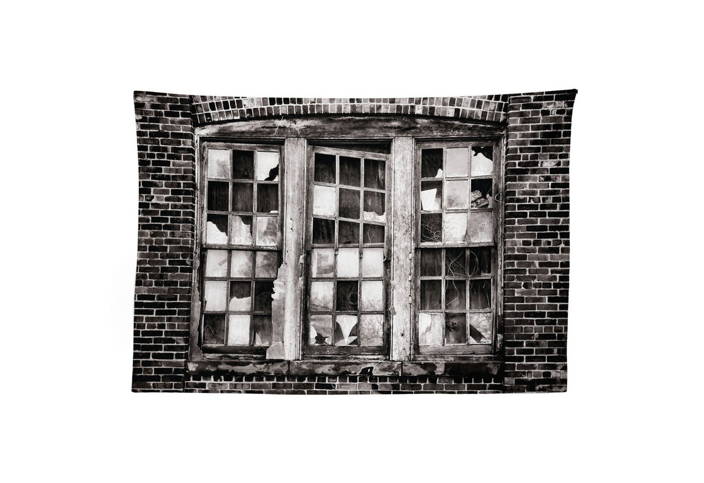 Abakuhaus Wandteppich aus Weiches Mikrofaser Stoff Für das Wohn und Schlafzimmer, rechteckig, industriell Zerbrochenes Fenster von Abakuhaus