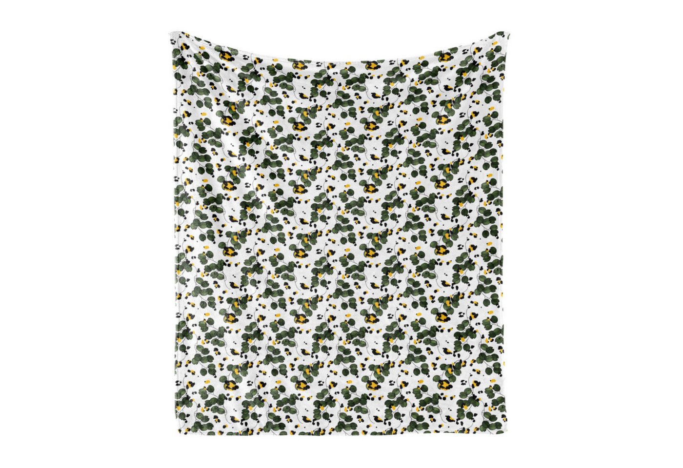 Wohndecke Gemütlicher Plüsch für den Innen- und Außenbereich, Abakuhaus, Abstrakt Pflanzen und handgemachte Spots von Abakuhaus