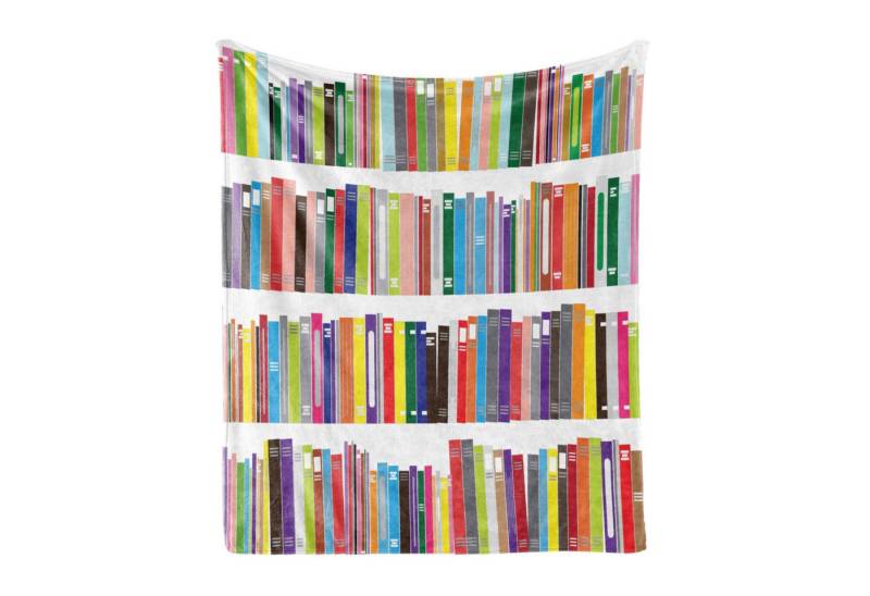 Wohndecke Gemütlicher Plüsch für den Innen- und Außenbereich, Abakuhaus, Bücherregal Bunte Gekritzel-Bücher Wohndecke Gemütlicher Plüsch für den Innen- und Außenbereich, Abakuhaus, Bücherregal Bunte Gekritzel-Bücher von Abakuhaus