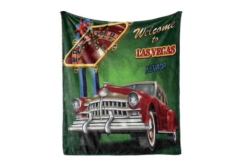 Wohndecke Gemütlicher Plüsch für den Innen- und Außenbereich, Abakuhaus, Las Vegas Retro Car Roulette-Tisch Wohndecke Gemütlicher Plüsch für den Innen- und Außenbereich, Abakuhaus, Las Vegas Retro Car Roulette-Tisch von Abakuhaus