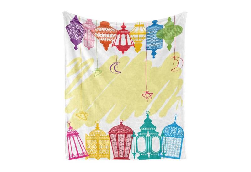 Wohndecke Gemütlicher Plüsch für den Innen- und Außenbereich, Abakuhaus, Laterne Bunte Rahmen Wohndecke Gemütlicher Plüsch für den Innen- und Außenbereich, Abakuhaus, Laterne Bunte Rahmen von Abakuhaus