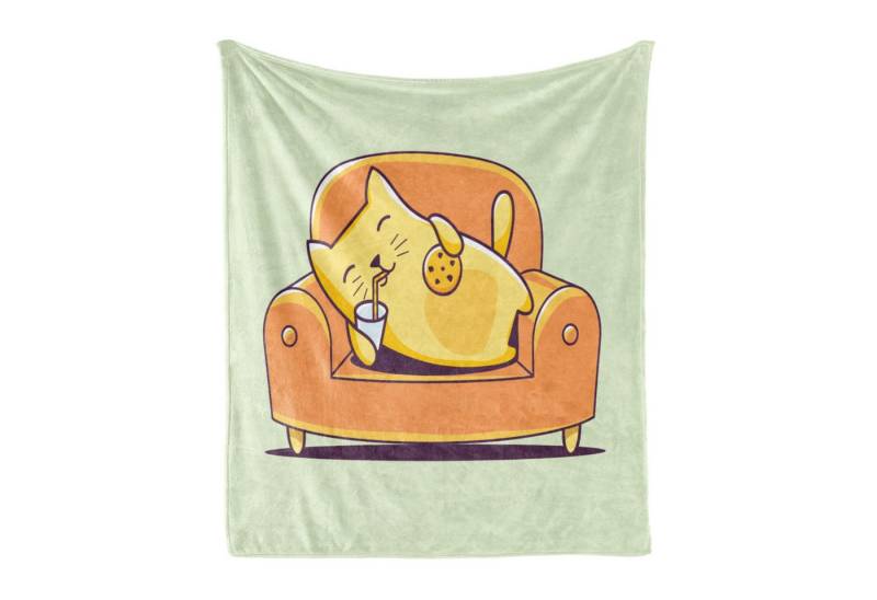 Wohndecke Gemütlicher Plüsch für den Innen- und Außenbereich, Abakuhaus, Plätzchen Kitten Verlegung auf einer Couch Wohndecke Gemütlicher Plüsch für den Innen- und Außenbereich, Abakuhaus, Plätzchen Kitten Verlegung auf einer Couch von Abakuhaus