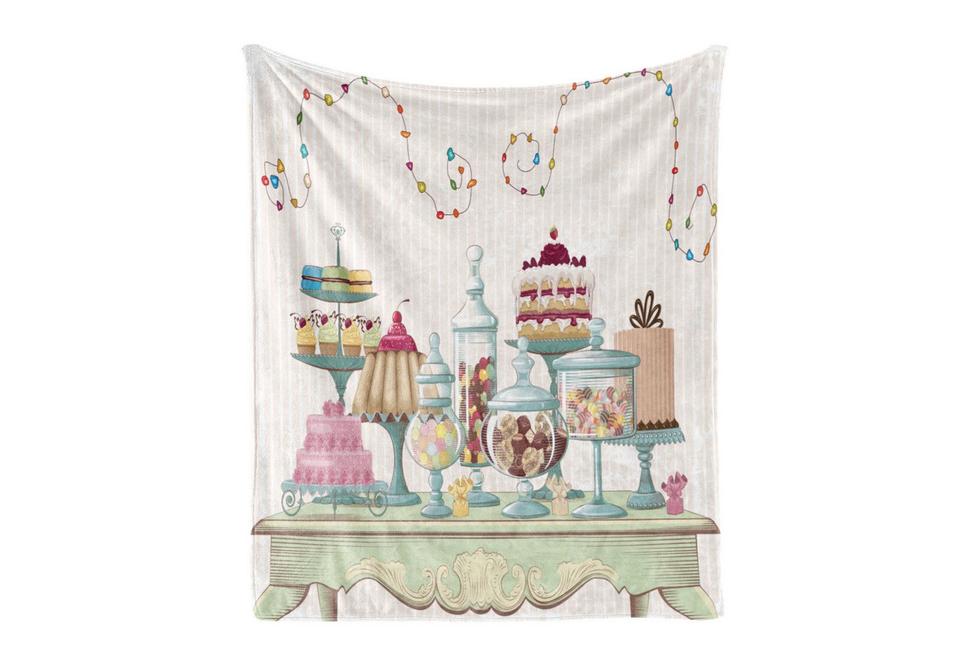 Wohndecke Gemütlicher Plüsch für den Innen- und Außenbereich, Abakuhaus, Plätzchen Kuchen Glasgläser auf einem Tisch Wohndecke Gemütlicher Plüsch für den Innen- und Außenbereich, Abakuhaus, Plätzchen Kuchen Glasgläser auf einem Tisch von Abakuhaus