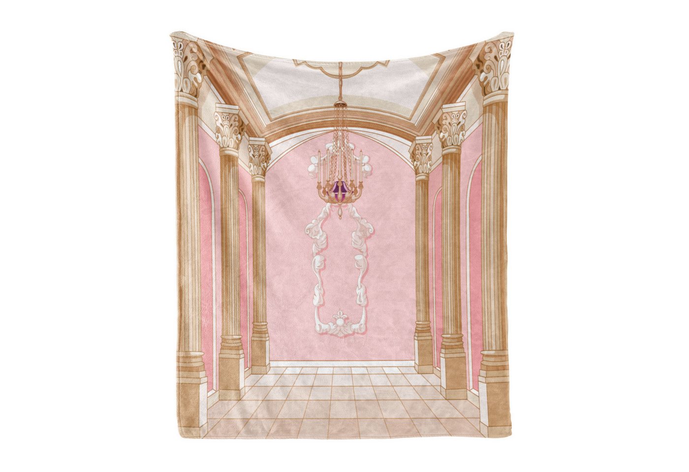Wohndecke Gemütlicher Plüsch für den Innen- und Außenbereich, Abakuhaus, Rosa Kronleuchter Decken Castle Wohndecke Gemütlicher Plüsch für den Innen- und Außenbereich, Abakuhaus, Rosa Kronleuchter Decken Castle von Abakuhaus