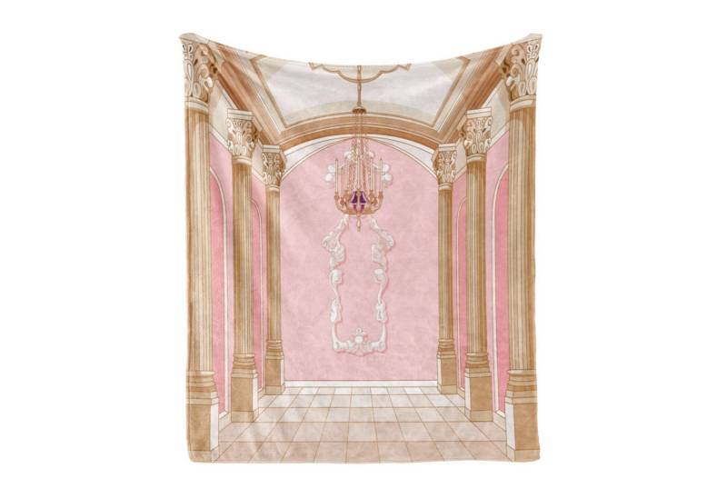 Wohndecke Gemütlicher Plüsch für den Innen- und Außenbereich, Abakuhaus, Rosa Kronleuchter Decken Castle von Abakuhaus