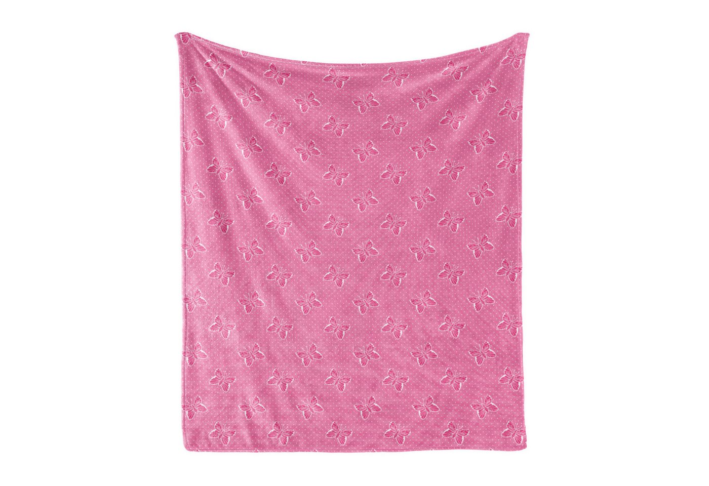 Wohndecke Gemütlicher Plüsch für den Innen- und Außenbereich, Abakuhaus, Rosa Tupfen Spots Schmetterlinge von Abakuhaus