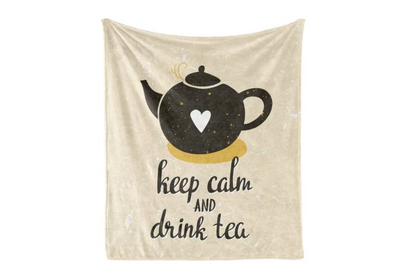 Wohndecke Gemütlicher Plüsch für den Innen- und Außenbereich, Abakuhaus, Ruhe bewahren Trinken Sie Tee Teekanne Wohndecke Gemütlicher Plüsch für den Innen- und Außenbereich, Abakuhaus, Ruhe bewahren Trinken Sie Tee Teekanne von Abakuhaus
