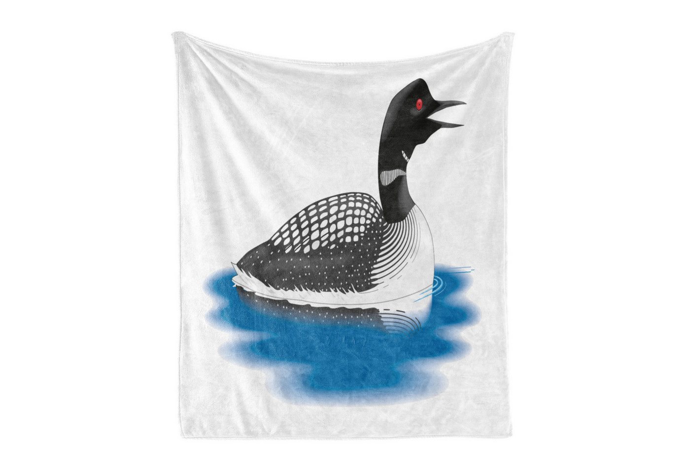 Wohndecke Gemütlicher Plüsch für den Innen- und Außenbereich, Abakuhaus, Seetaucher Aquatic Vogel Grafische Spots von Abakuhaus