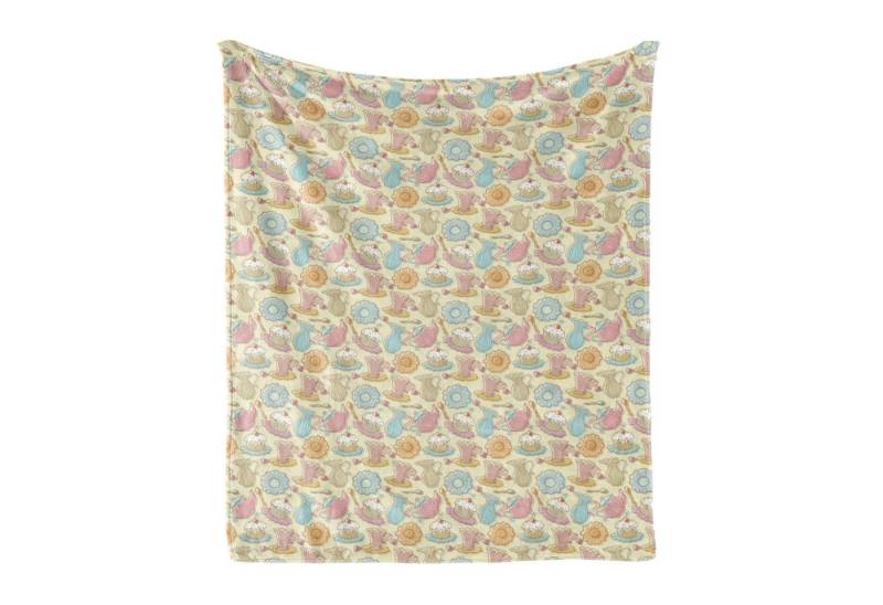 Wohndecke Gemütlicher Plüsch für den Innen- und Außenbereich, Abakuhaus, Tee-Party Kuchen und Teekannen Wohndecke Gemütlicher Plüsch für den Innen- und Außenbereich, Abakuhaus, Tee-Party Kuchen und Teekannen von Abakuhaus