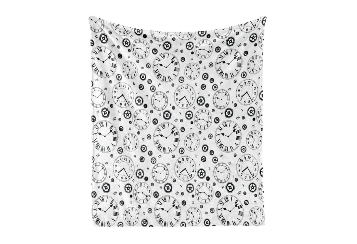 Wohndecke Gemütlicher Plüsch für den Innen- und Außenbereich, Abakuhaus, Uhren Zeit Mechanism Gears von Abakuhaus