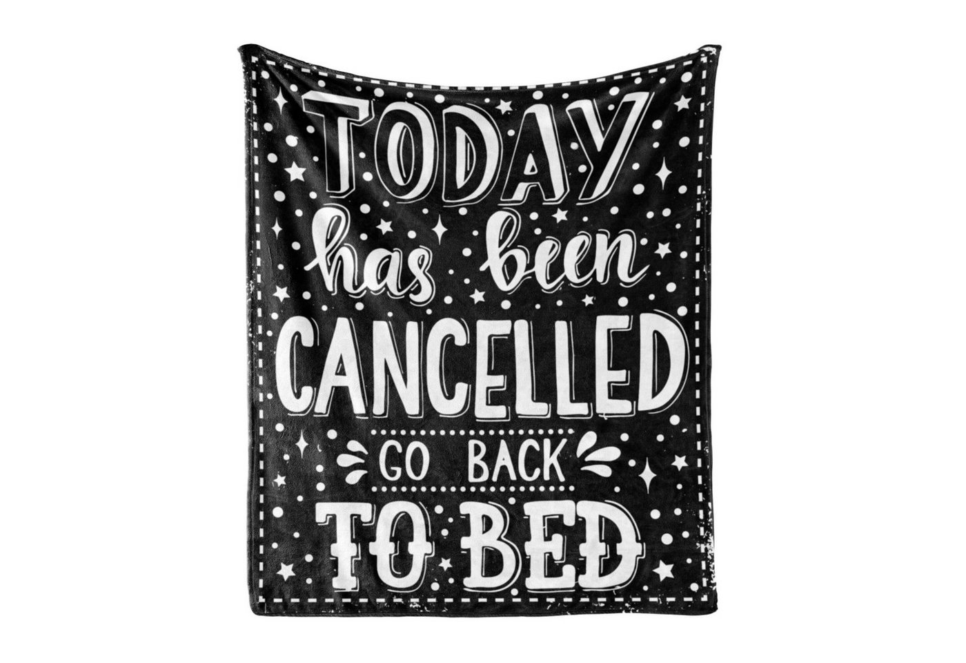 Wohndecke Gemütlicher Plüsch für den Innen- und Außenbereich, Abakuhaus, Zitat Zurück zu Bett Lustige Phrase von Abakuhaus