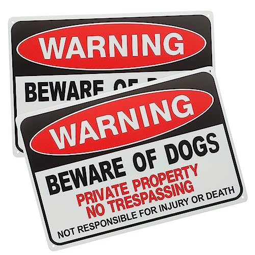2 Stück Warnschild Vorsicht Hund Robustes Eisen Schild für Garten und Außeneinsatz und Warnung zur von Familie und Besuchern von Abaodam