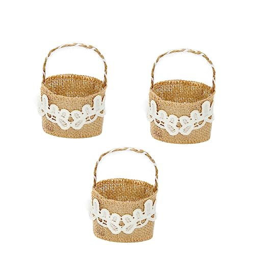 4 Stücke Hochzeit Streukörbchen Jute Geschenkbeutel Hochzeitskorb Süßigkeiten Beutel Geflochtener Obstkorb Blumenkorb Geschenkkorb Streukorb Blumenkinder Korb Körbchen Landhaus Deko Tischdeko von Abaodam