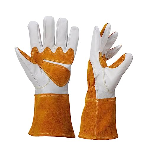 Abaodam Professionelle Gartenhandschuhe für Gartenarbeit Verstellbare Handgelenke Strapazierfähig Schaffell Lange Atmungsaktive Arbeitshandschuhe für Outdoor Aktivitäten von Abaodam