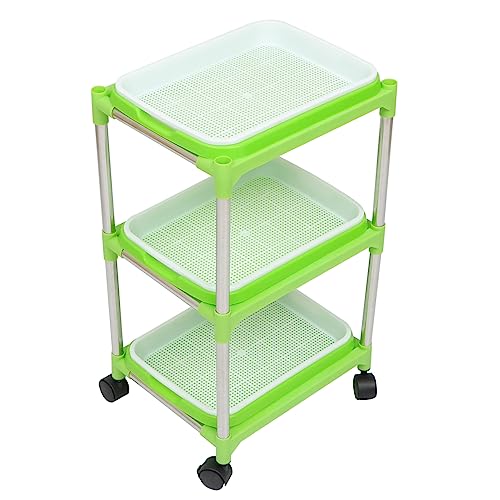 Abaodam 1 Satz 3 Sämlingstablett-Set erdfreier Züchter Tabletts Sprossentablett- Keimungs-Kit Ausbreitungsschalen Anzuchtschale Keimschale Tablett-Kit Rostfreier von Abaodam