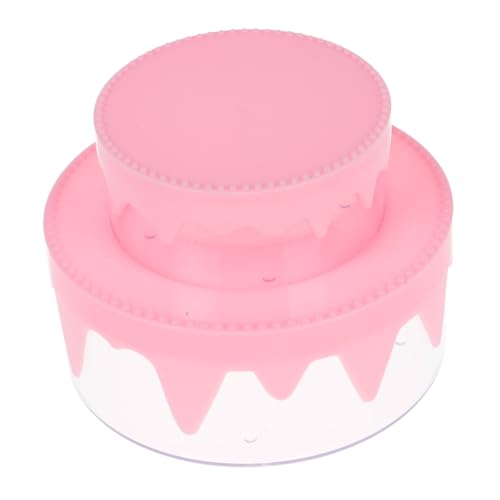 Abaodam 1 Satz Doppel Layer Aufbewahrungsbox im Kuchen Design Transparente Bastel Organizer für Mädchen Mini Box für Bastelbedarf für Schreibtisch Kreative Projekte von Abaodam
