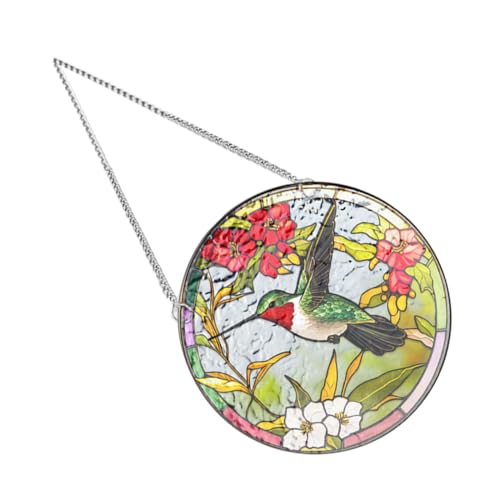 Abaodam 1 Satz Farbiger Acryl Hummingbird Fensterdekor Hängende Deko für Fenster Stilvolle Wanddekoration für Wohnzimmer und Garten Kunstvolle Handwerkskunst Langlebig und Charmant von Abaodam