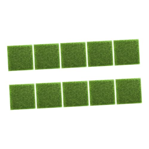 Abaodam 1 Satz Kunstrasen Grasteppich Im Freien Rasenflächen Künstlich Synthetisches Gras Matten Lebenslich Simuliertes Gras Grasdekoration Grasmatte Für Modelleisenbahnen Grün 10 Stück von Abaodam