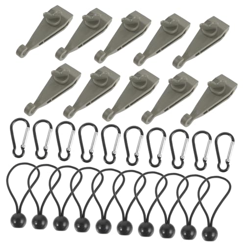 Abaodam 1 Satz Winddichte Zeltclips mit Clips Schwarzen Schnüren und Schwarzen Buckles für Camping und Outdoor Aktivitäten Multifunktionale Planenclips für Zelte und Markisen von Abaodam