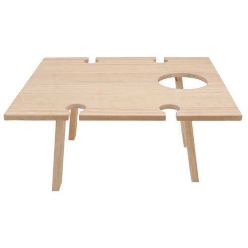 Abaodam 1 Stück Faltbarer Weintisch Glashalter Tragbarer Picknicktisch für Garten Camping Strand und Partys von Abaodam