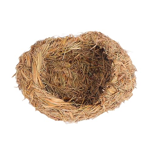 Abaodam 1 Stück Grasgewebtes Haustiernest Dekoratives Katzenhaus für Meerschweinchen Hamster Kaninchen und Katzen und Stilvolles Design Hellgelb von Abaodam