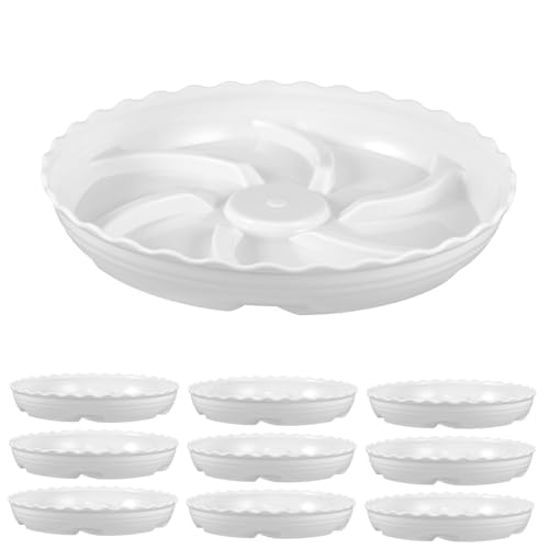 Abaodam 10 Stück Blumentopf Tablett Tabletts Terrakotta Tropfschalen Für Blumentöpfe Blumentopf -untertassen Liner Groß Wasserablauf-Pflanzen-untersetzertopf Weiß Plastik von Abaodam